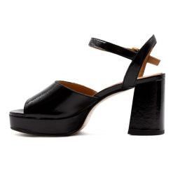 Sandales | JULES & JENN Sandales Plateforme Cuir Vernis Noir