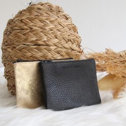 Petite Maroquinerie | JULES & JENN Pochette Cuir Upcycle Petite Noir