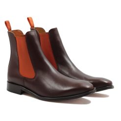 Boots | JULES & JENN Chelsea Boots Cuir Marron Orange Marron/Orange