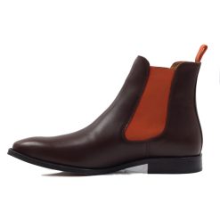 Boots | JULES & JENN Chelsea Boots Cuir Marron Orange Marron/Orange