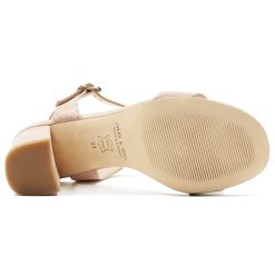 Sandales | JULES & JENN Sandales A Talon Cuir Champagne