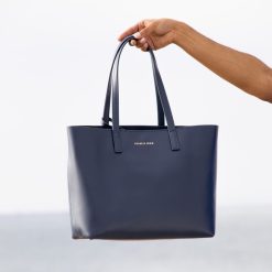 Sacs A Main | JULES & JENN Sac Cabas Cuir Bleu