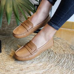 Mocassins & Derbies | JULES & JENN Mocassins Cuir Graine Camel