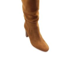 Bottines & Bottes | JULES & JENN Bottes Drapees Cuir Daim Cognac