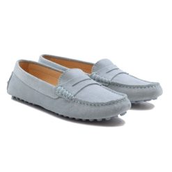 Mocassins & Derbies | JULES & JENN Mocassins Cuir Daim Bleu Clair