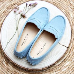 Mocassins & Derbies | JULES & JENN Mocassins Cuir Daim Bleu Clair