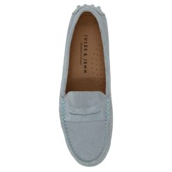 Mocassins & Derbies | JULES & JENN Mocassins Cuir Daim Bleu Clair