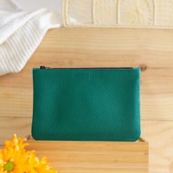 Petite Maroquinerie | JULES & JENN Pochette Cuir Upcycle Graine Vert