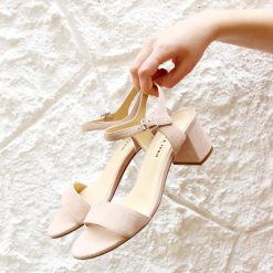 Sandales | JULES & JENN Sandales Moyen Talon Daim Beige