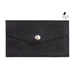 Petite Maroquinerie | JULES & JENN Pochette Enveloppe Cuir Upcycle Noir