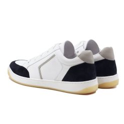 Baskets | JULES & JENN Baskets Retro Homme Cuir Blanc Bleu Blanc/Bleu/Gris