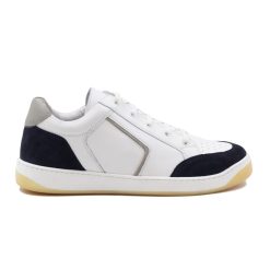 Baskets | JULES & JENN Baskets Retro Homme Cuir Blanc Bleu Blanc/Bleu/Gris