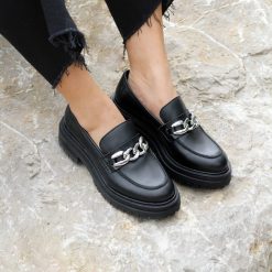 Mocassins & Derbies | JULES & JENN Mocassins Crantes Cuir Noir