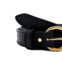 Ceintures | JULES & JENN Ceinture Boucle D'Or Cuir Noir