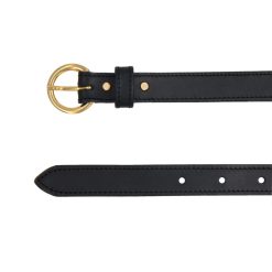 Ceintures | JULES & JENN Ceinture Boucle D'Or Cuir Noir