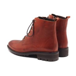 Bottines & Bottes | JULES & JENN Bottines Plates A Lacet Cuir Cognac