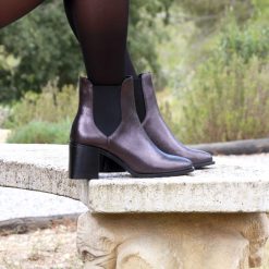 Bottines & Bottes | JULES & JENN Bottines Chelsea Talon Cuir Irise Noir