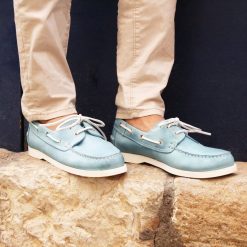 Chaussures Bateau | JULES & JENN Chaussures Bateau Cuir Bleu Clair