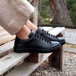 Baskets | JULES & JENN Tennis Lacet Cuir Noir