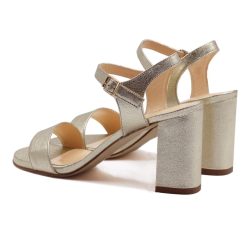 Sandales | JULES & JENN Sandales A Talon Cuir Metallise Dore