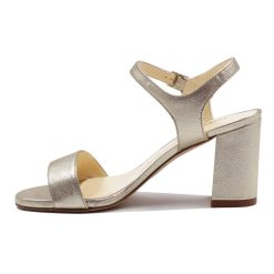 Sandales | JULES & JENN Sandales A Talon Cuir Metallise Dore