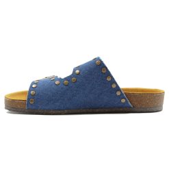 Sandales | JULES & JENN Mules Liege Clous Toile Jean Bleu Bleu Denim