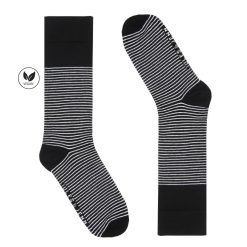 Chaussettes | JULES & JENN Chaussettes Rayees Coton Noir Blanc Noir/Blanc