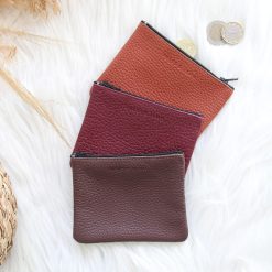 Petite Maroquinerie | JULES & JENN Pochette Cuir Upcycle Petite Marron