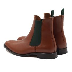 Boots | JULES & JENN Chelsea Boots Cuir Cognac Vert Cognac/Vert