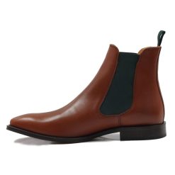 Boots | JULES & JENN Chelsea Boots Cuir Cognac Vert Cognac/Vert