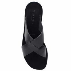 Sandales | JULES & JENN Mules Plates Cuir Noir