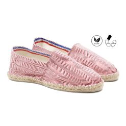 Espadrilles | JULES & JENN Espadrilles Coton Upcycle Blanc Rouge Blanc/Rouge