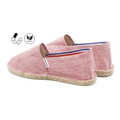 Espadrilles | JULES & JENN Espadrilles Coton Upcycle Blanc Rouge Blanc/Rouge