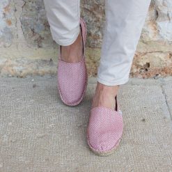 Espadrilles | JULES & JENN Espadrilles Coton Upcycle Blanc Rouge Blanc/Rouge