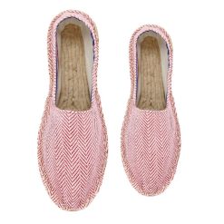 Espadrilles | JULES & JENN Espadrilles Coton Upcycle Blanc Rouge Blanc/Rouge