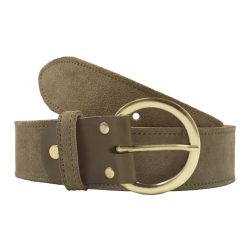 Ceintures | JULES & JENN Ceinture Boheme Cuir Daim Kaki