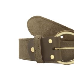 Ceintures | JULES & JENN Ceinture Boheme Cuir Daim Kaki