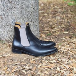 Boots | JULES & JENN Chelsea Boots Cuir Noir Gris Noir/Gris