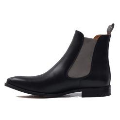 Boots | JULES & JENN Chelsea Boots Cuir Noir Gris Noir/Gris