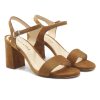 Sandales | JULES & JENN Sandales Talon Cuir Daim Marron Clair Cognac