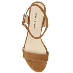 Sandales | JULES & JENN Sandales Talon Cuir Daim Marron Clair Cognac