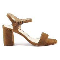 Sandales | JULES & JENN Sandales Talon Cuir Daim Marron Clair Cognac