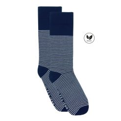 Chaussettes | JULES & JENN Chaussettes Rayees Coton Bleu Gris Gris/Bleu