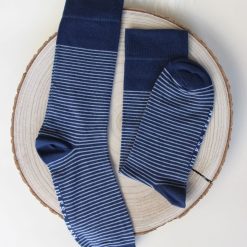 Chaussettes | JULES & JENN Chaussettes Rayees Coton Bleu Gris Gris/Bleu