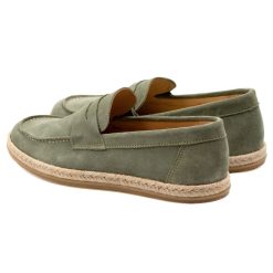 Mocassins | JULES & JENN Mocassins Espadrille Cuir Daim Kaki