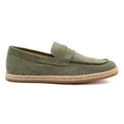 Mocassins | JULES & JENN Mocassins Espadrille Cuir Daim Kaki