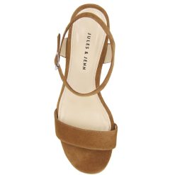 Sandales | JULES & JENN Sandales Moyen Talon Daim Cognac