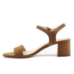 Sandales | JULES & JENN Sandales Moyen Talon Daim Cognac