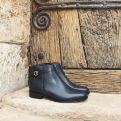 Bottines & Bottes | JULES & JENN Bottines Cavalieres Plates Cuir Bleu Bleu Marine