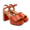 Sandales | JULES & JENN Sandales Plateforme Cuir Orange